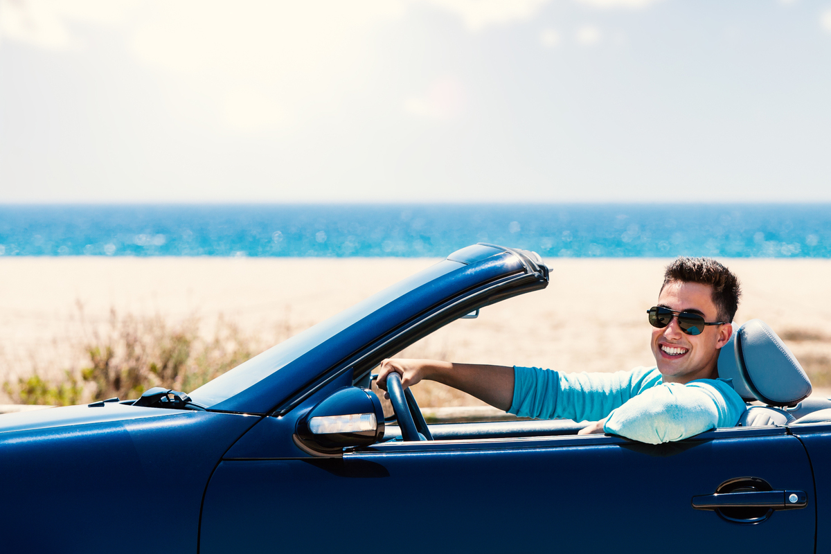 Guy in a covertible