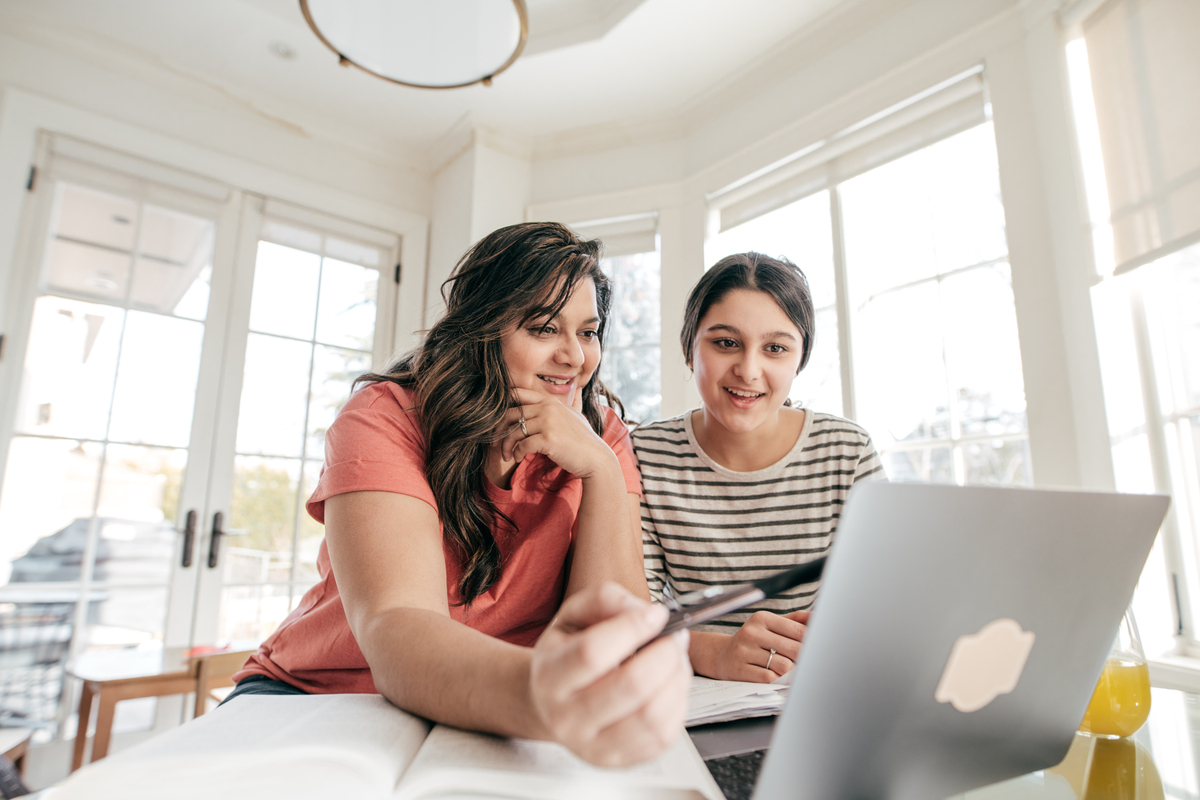Family at computer